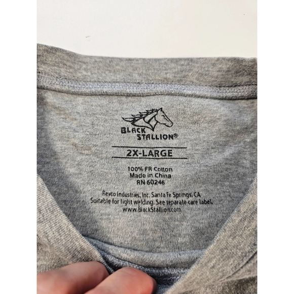 Black stallion flame fire fr resistant t shirt grey gray 2XL XXL ^* - Picture 4 of 6